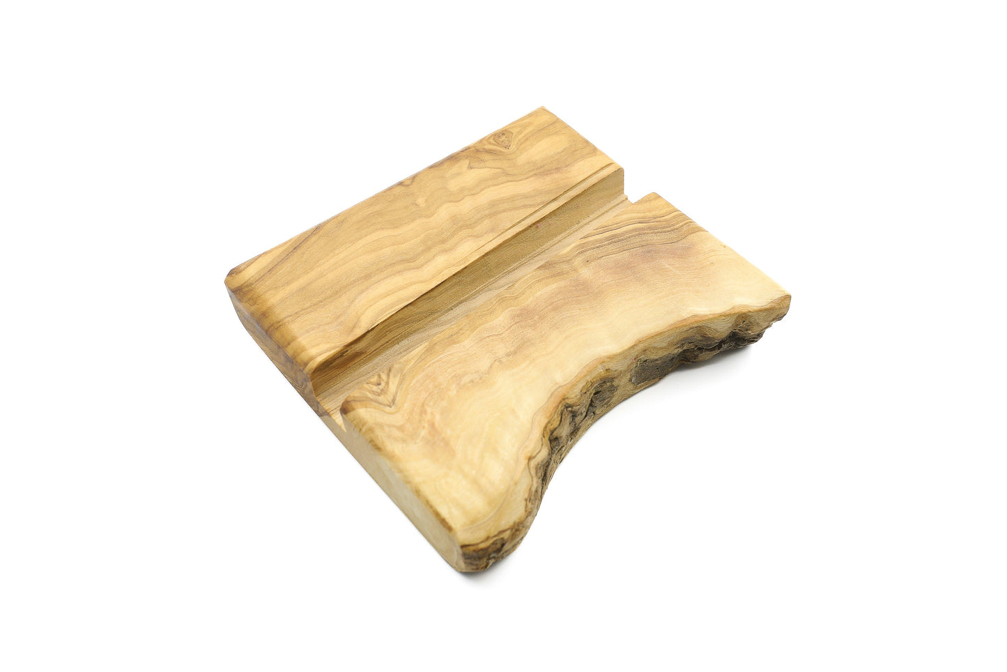 Olive wood mobile phone holder