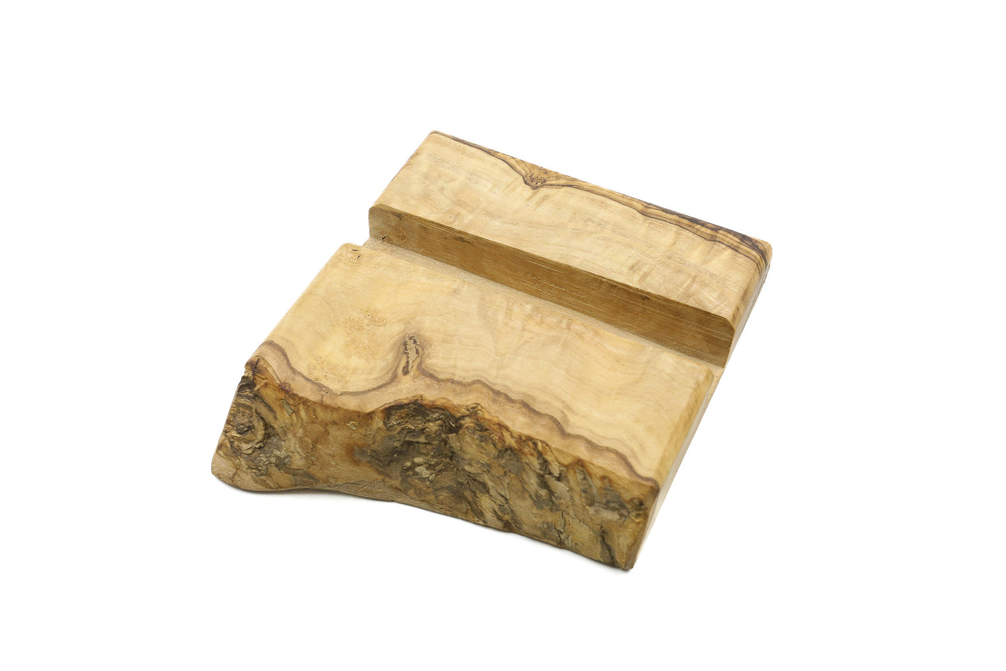 Olive wood mobile phone holder
