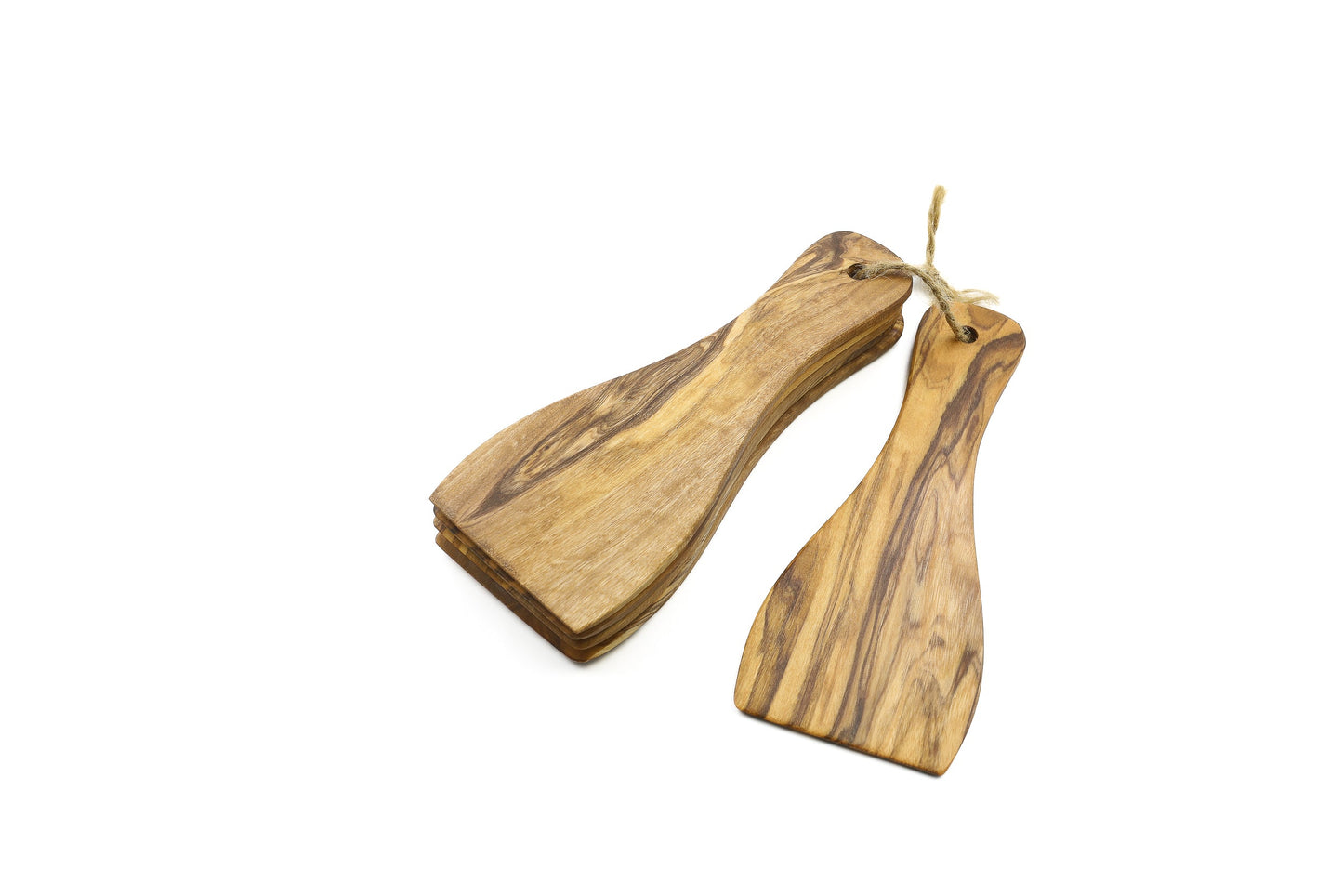 Olive wood spatulas for raclette, set of 6