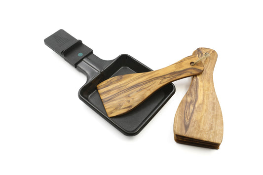 Olive wood spatulas for raclette, set of 6