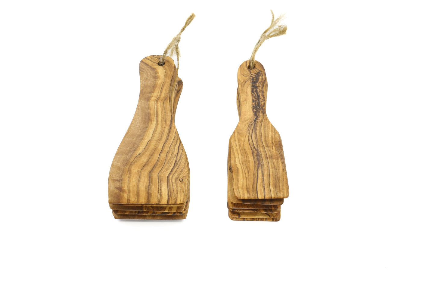 Olive wood spatulas for raclette, set of 6