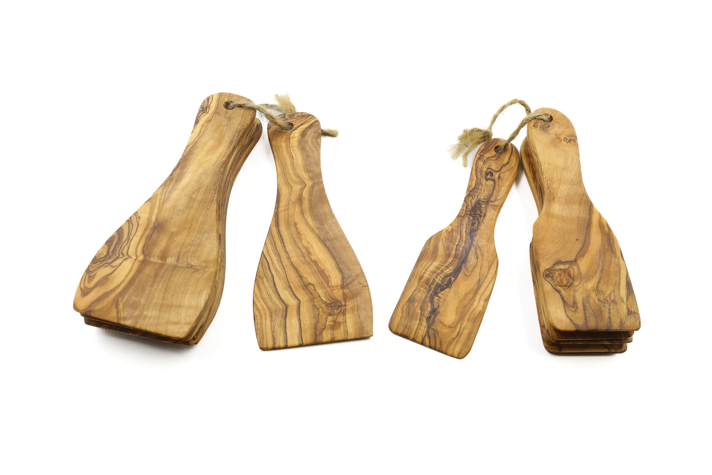 Olive wood spatulas for raclette, set of 6