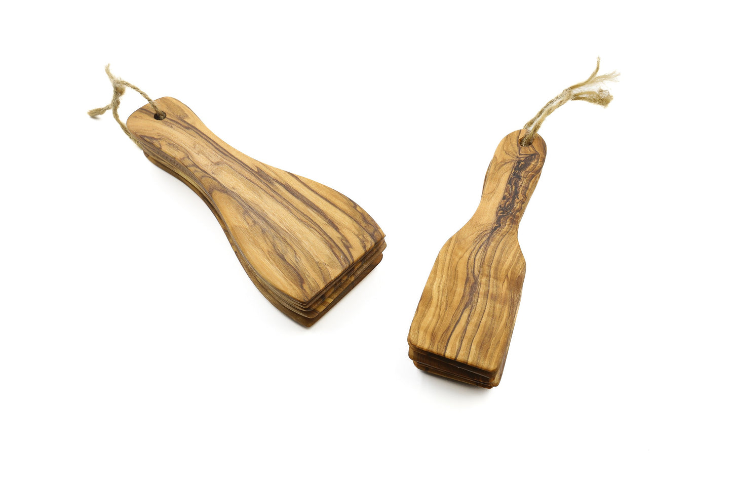 Olive wood spatulas for raclette, set of 6