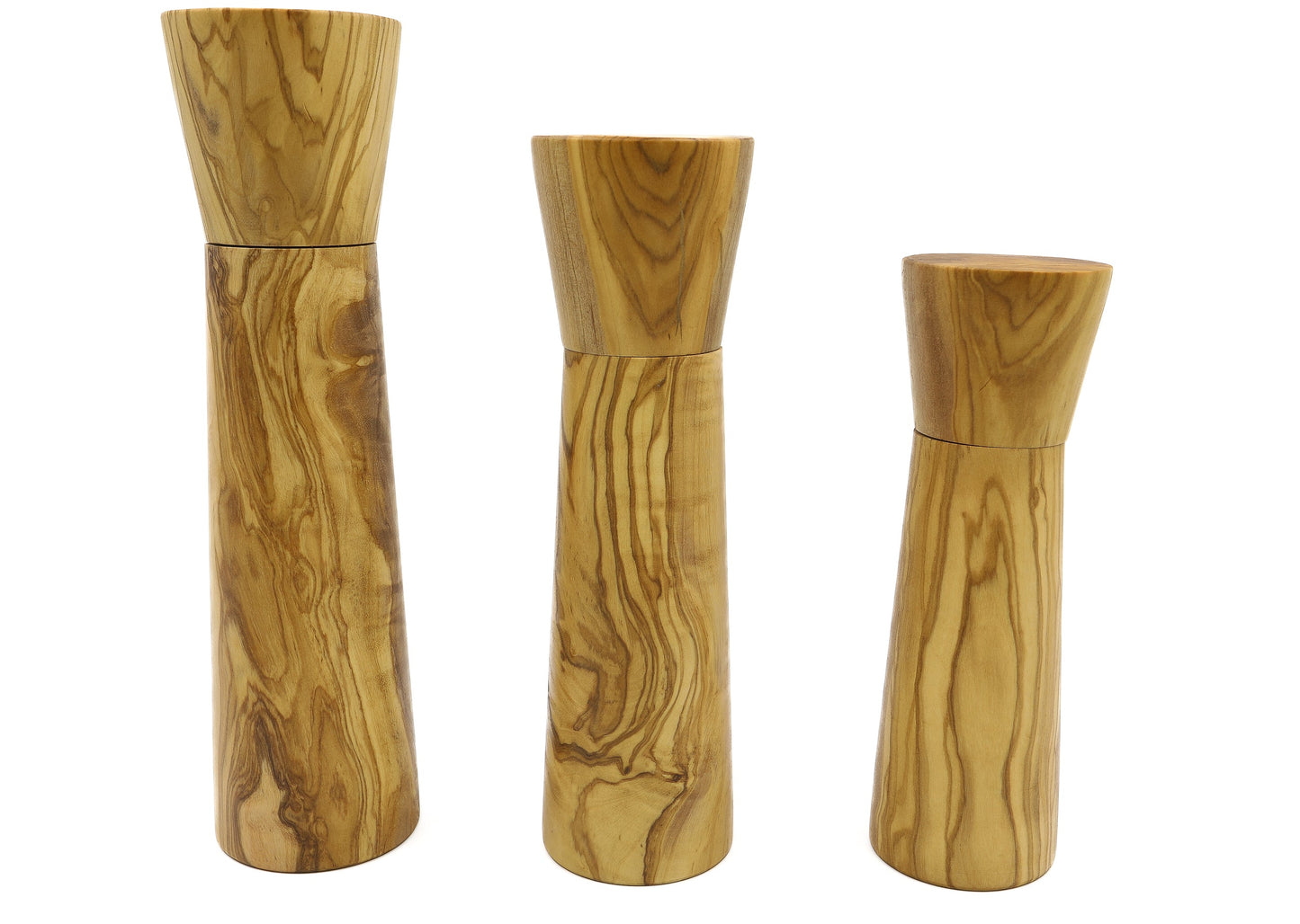 Olive wood salt and pepper mills, spices grinders, ceramic mechanism