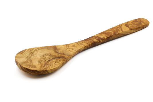 Olive wood wide serving spoon, olive wood rice and potato server