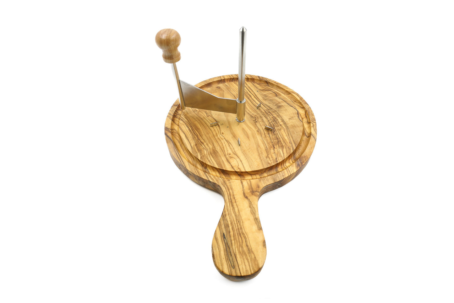 Deluxe olive wood Swiss cheese curler, cheese shaver for Tête de Moine