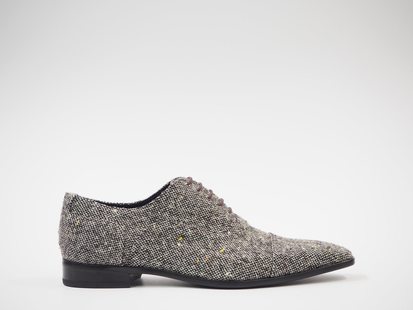 Brown & White Tweed Men's Dress Shoes
