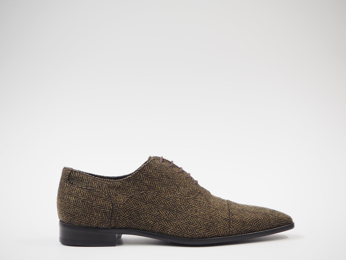 Brown & Black Tweed Men's Dress Shoes + Belt