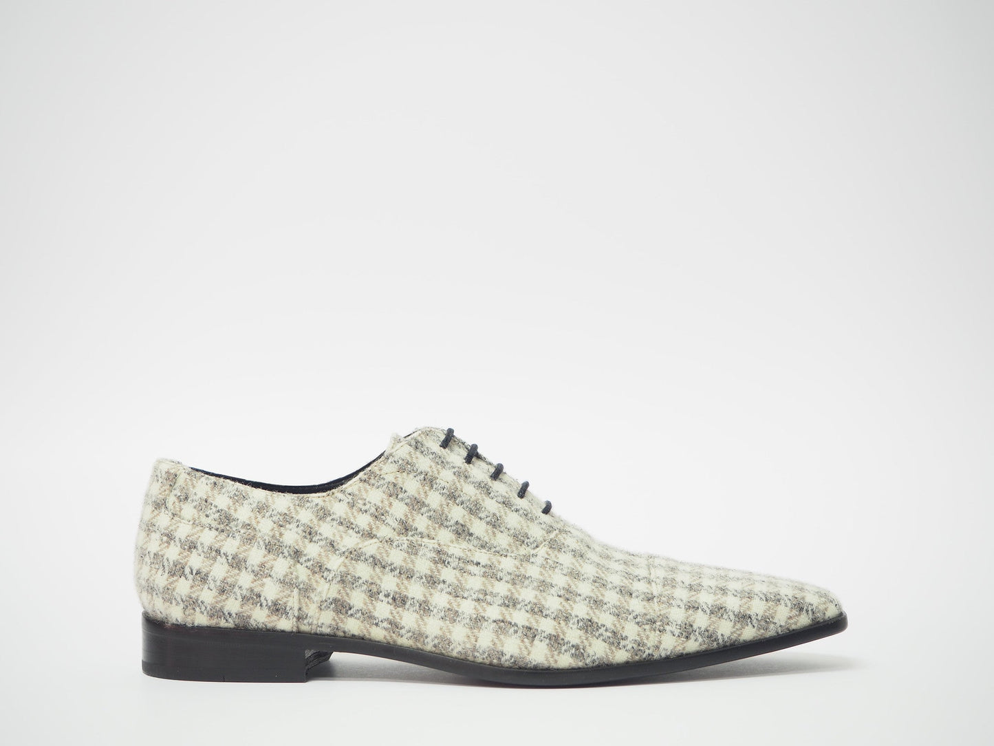 Gray & Off-White Tartan Men's Dress Shoes + Belt