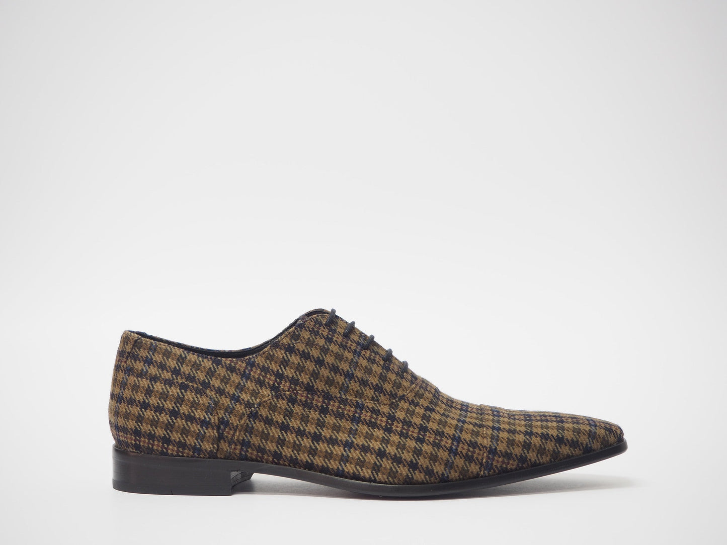 Blue & Brown Tweed Men's Dress Shoes + Belt