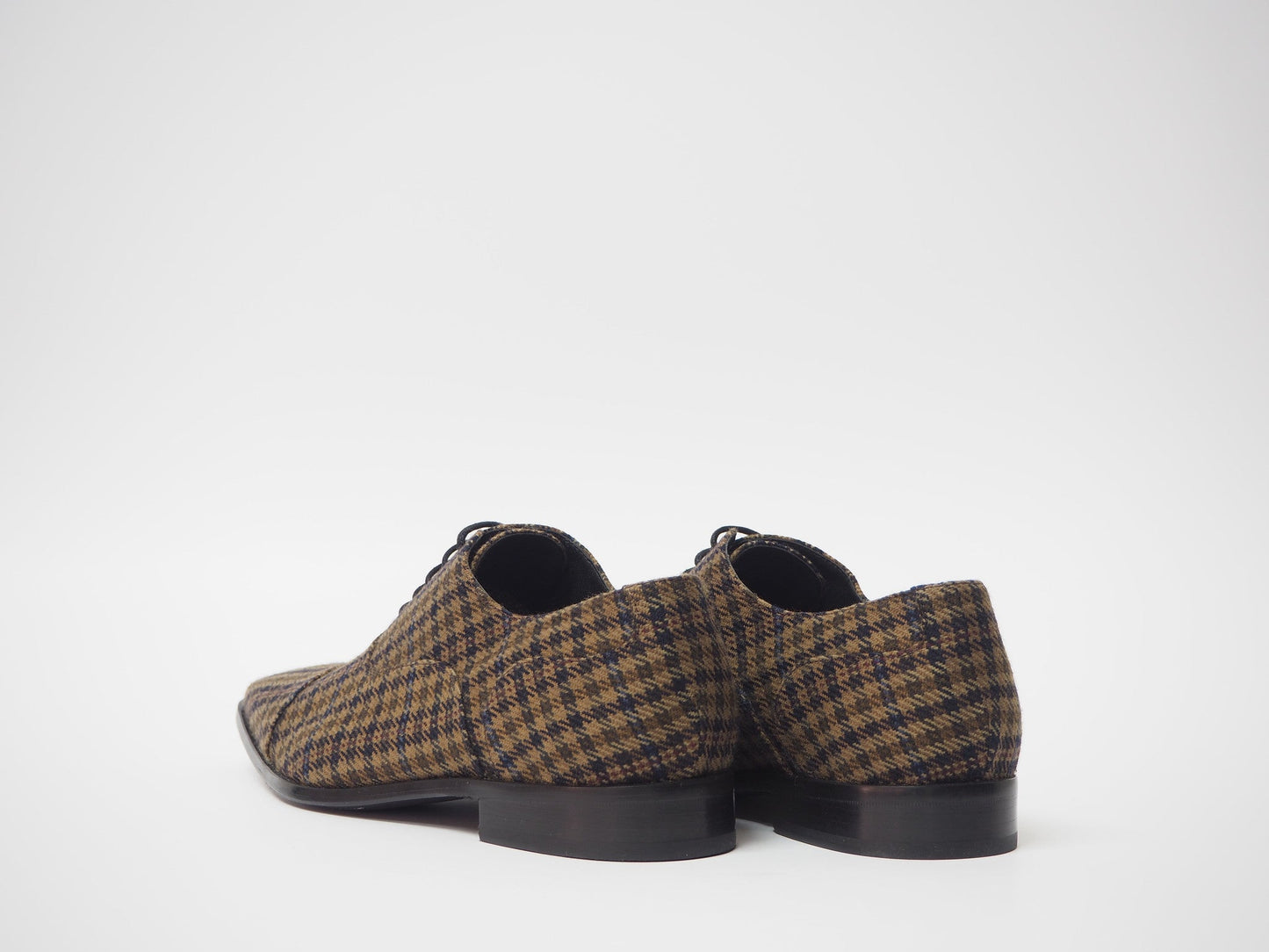 Blue & Brown Tweed Men's Dress Shoes + Belt