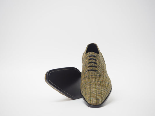 Olive Tartan Men's Dress Shoes + Belt