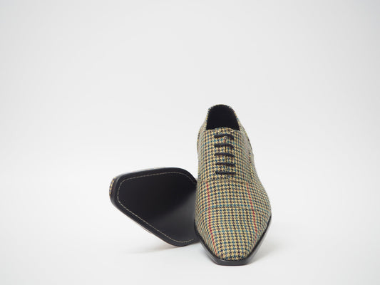 Multicolored Tweed Men's Dress Shoes + Belt