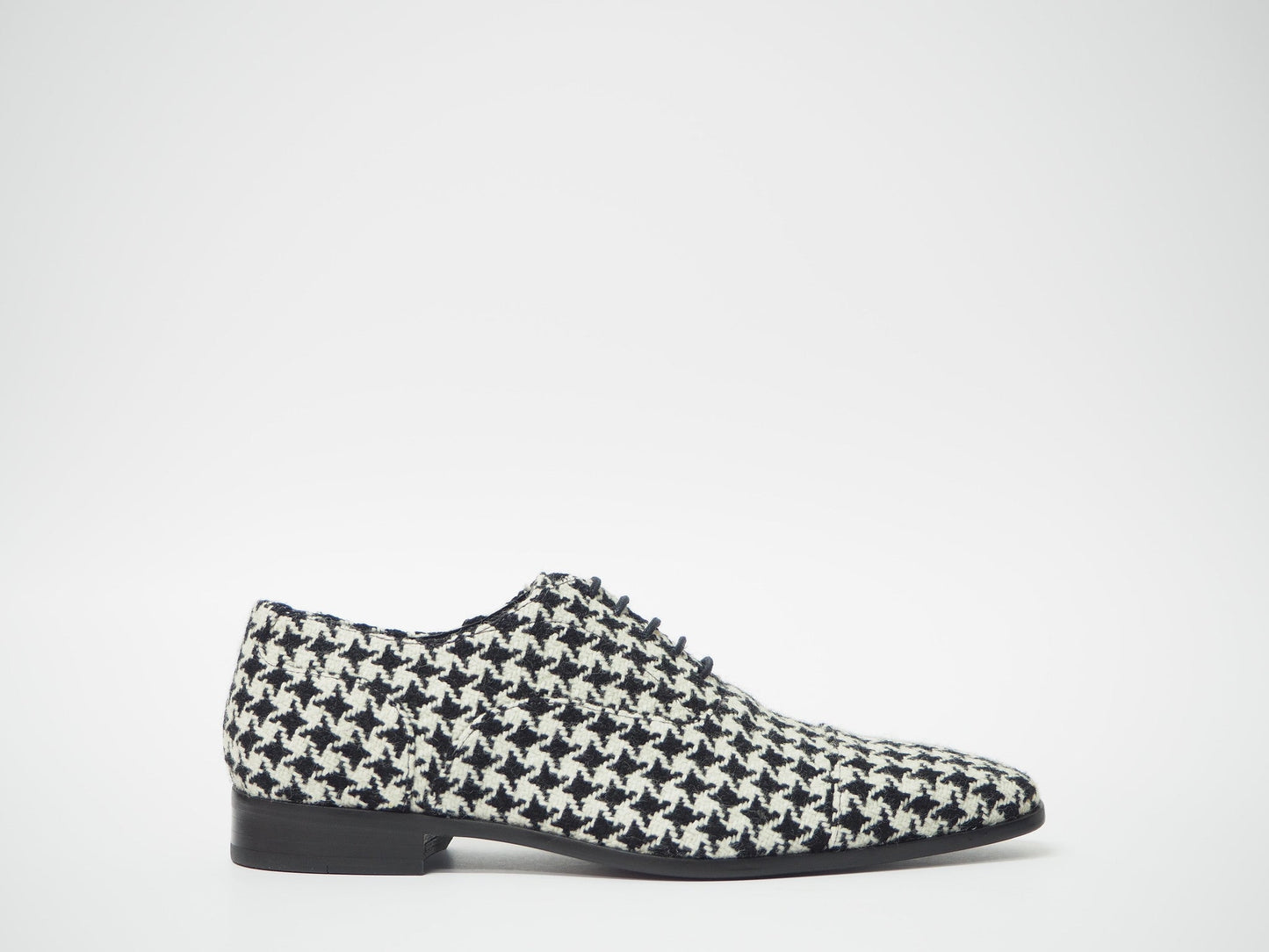 Black & White Tweed Men's Dress Shoes + Belt