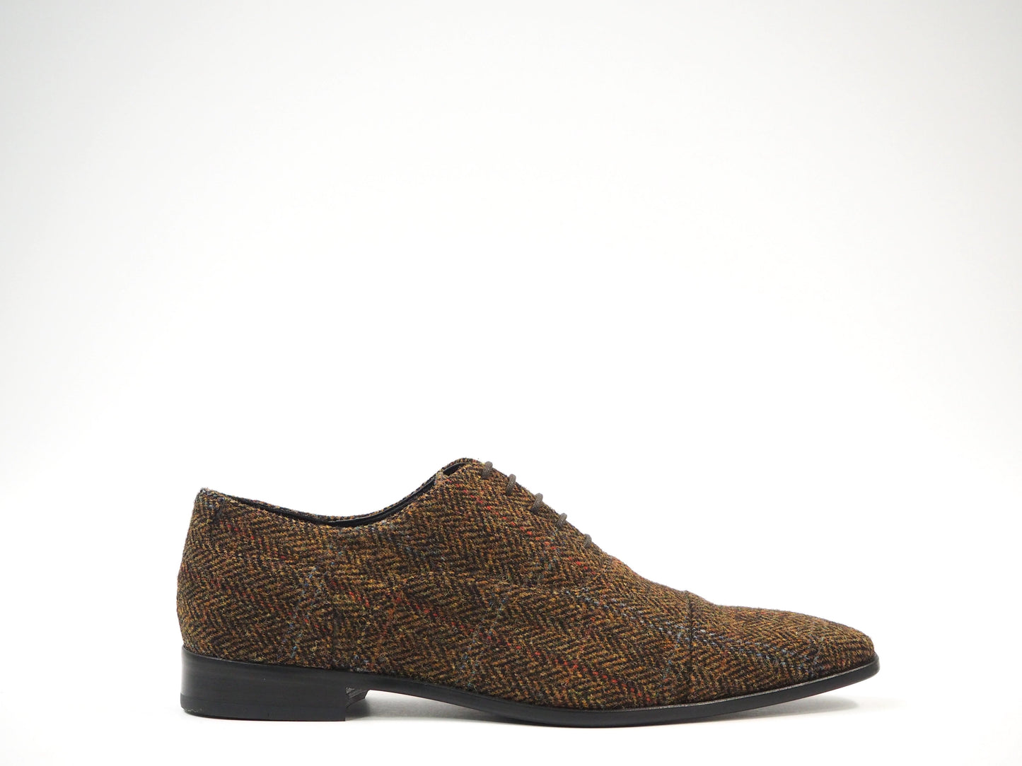 Rustic Brown Tweed Men's Dress Shoes + Belt