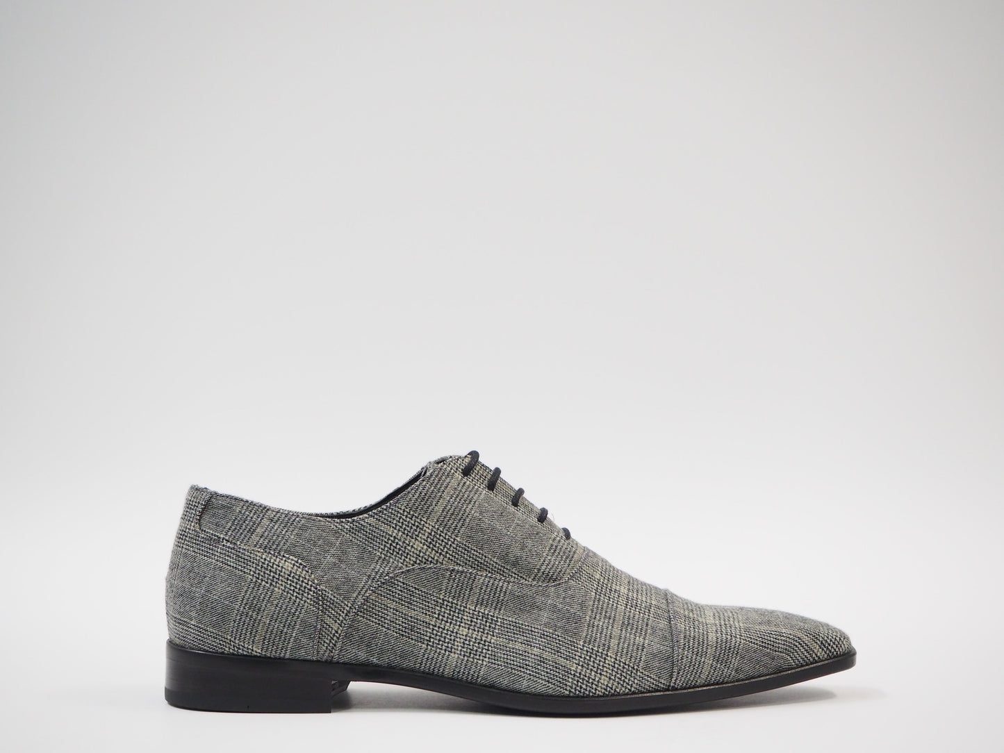 Gray Tartan Men's Dress Shoes + Belt