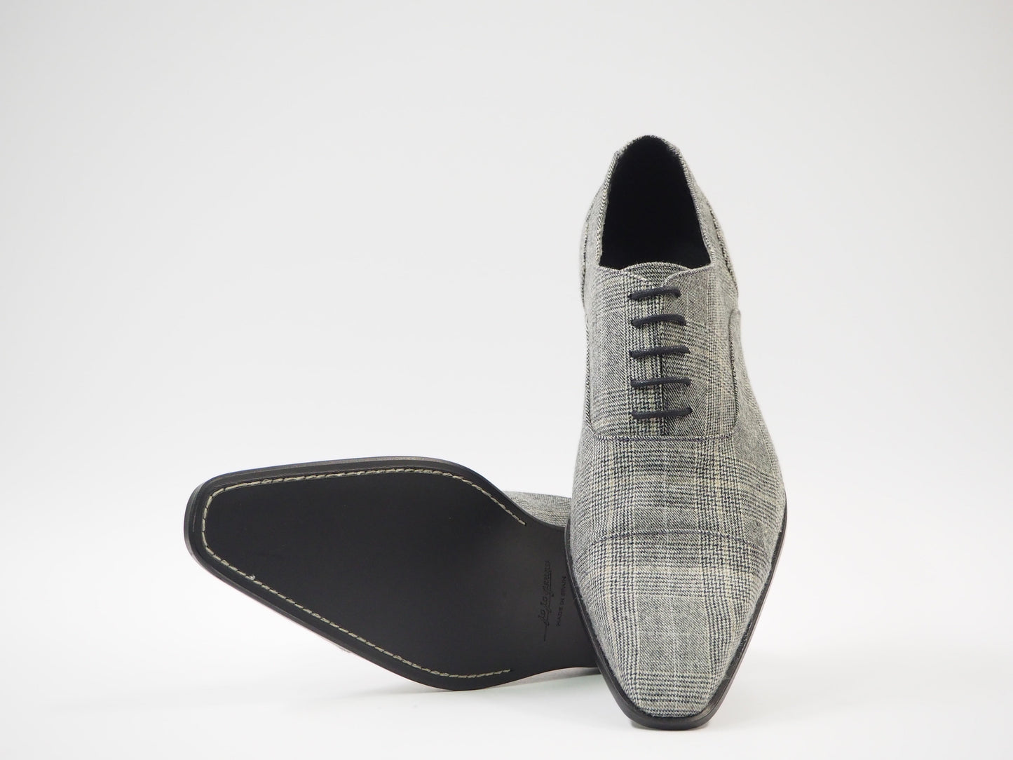 Gray Tartan Men's Dress Shoes + Belt
