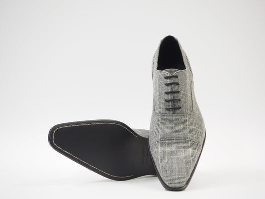 Gray Tartan Men's Dress Shoes + Belt