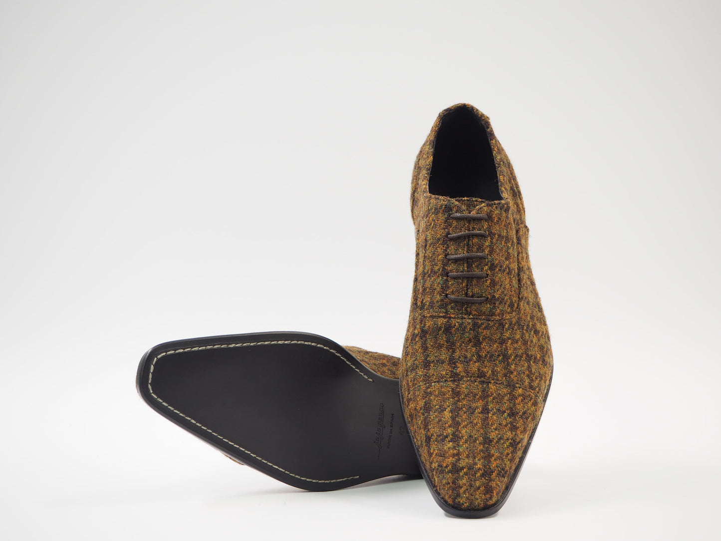 Brown Tweed Men's Dress Shoes + Belt