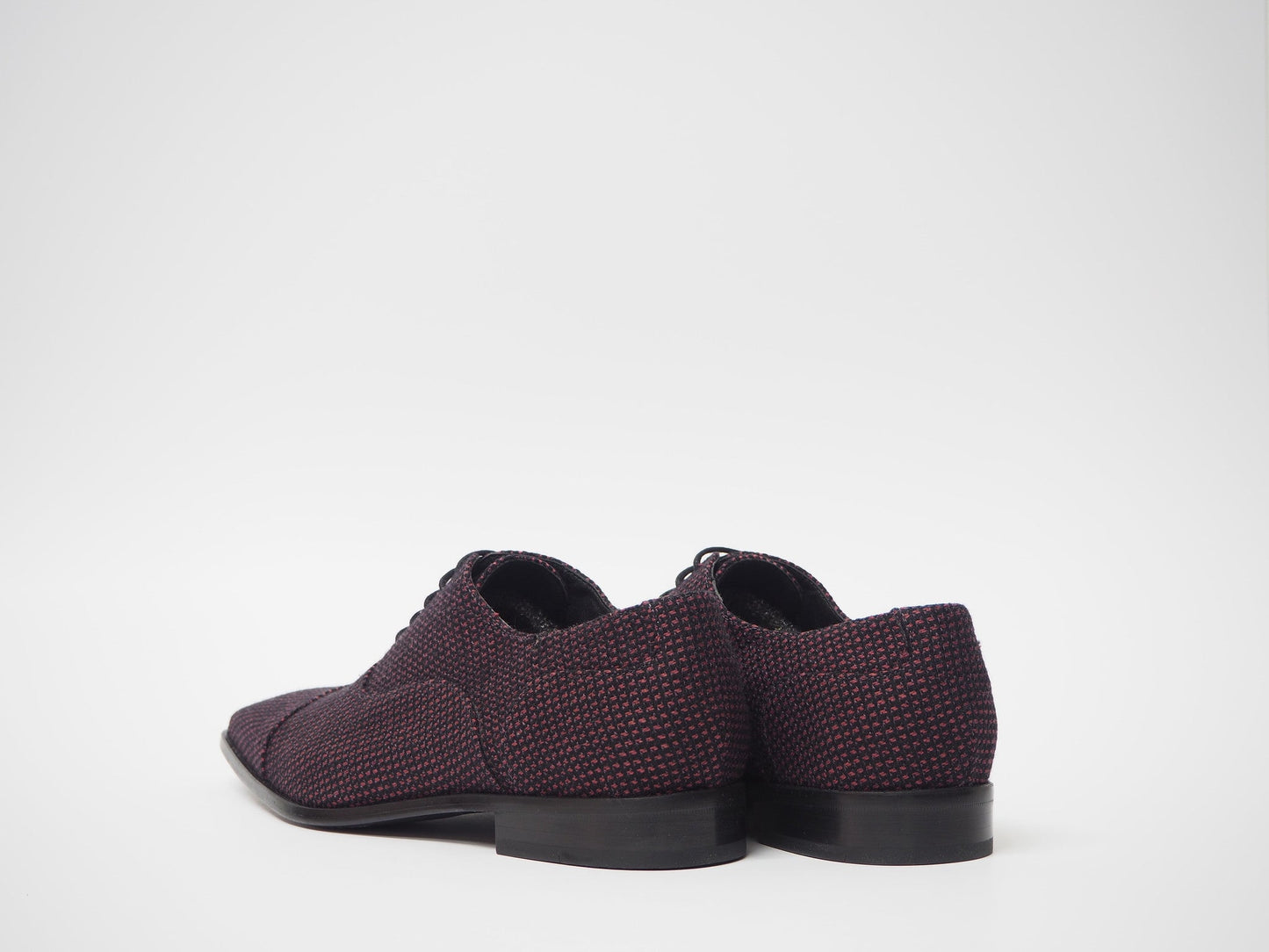 Maroon & Black Wool Men's Dress Shoes + Belt