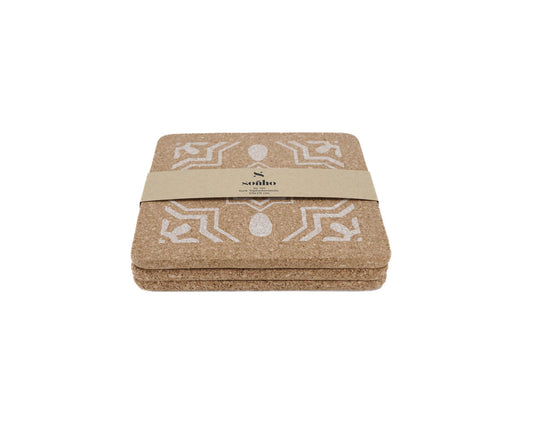 soñho Cortiça Azulejo Kork Topfuntersetzer 3er Set, 19 x 19 cm