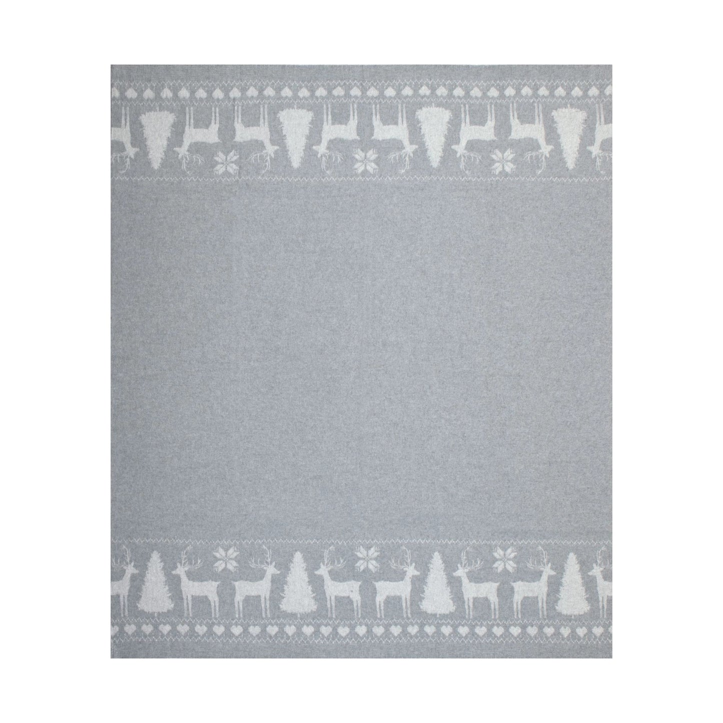 Plaid Babele aus recycelter Baumwolle Weihnachtsmotiv grau