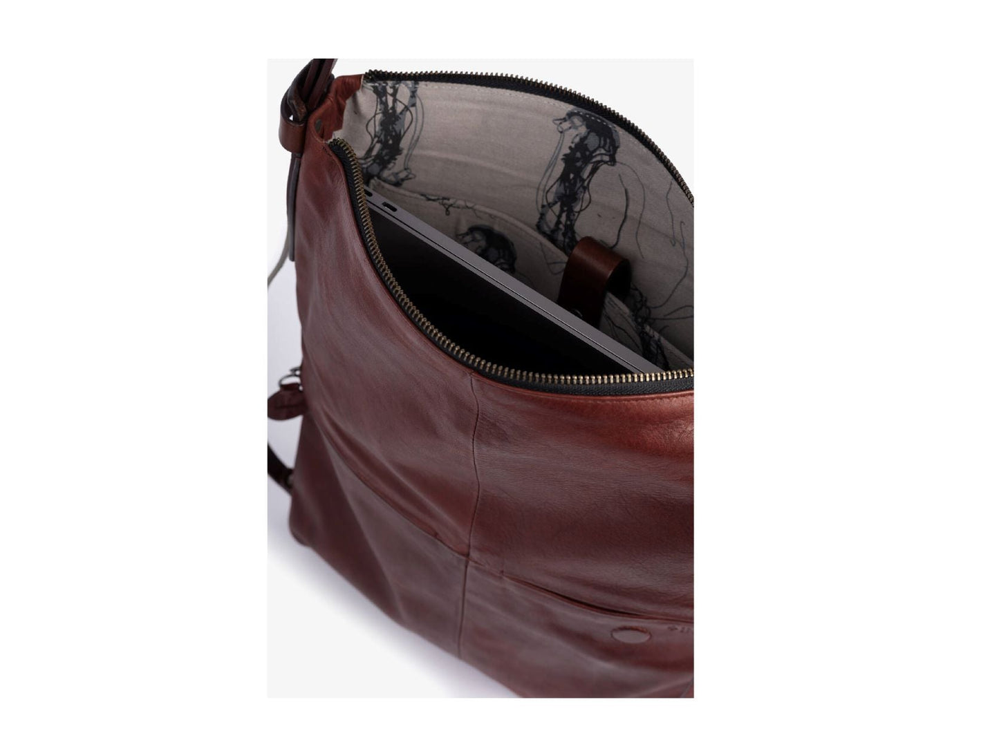 Ample ed. 2 Tasche und Rucksack aus Leder Braun