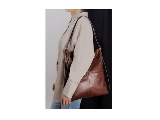 Ample ed. 2 Tasche und Rucksack aus Leder Braun
