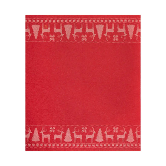 Plaid Babele aus recycelter Baumwolle Weihnachtsmotiv rot