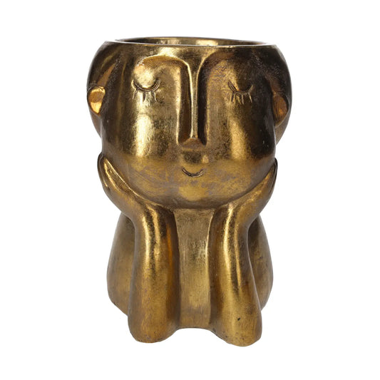 Dekorativer Kopf, gold, H 30 x 22 cm