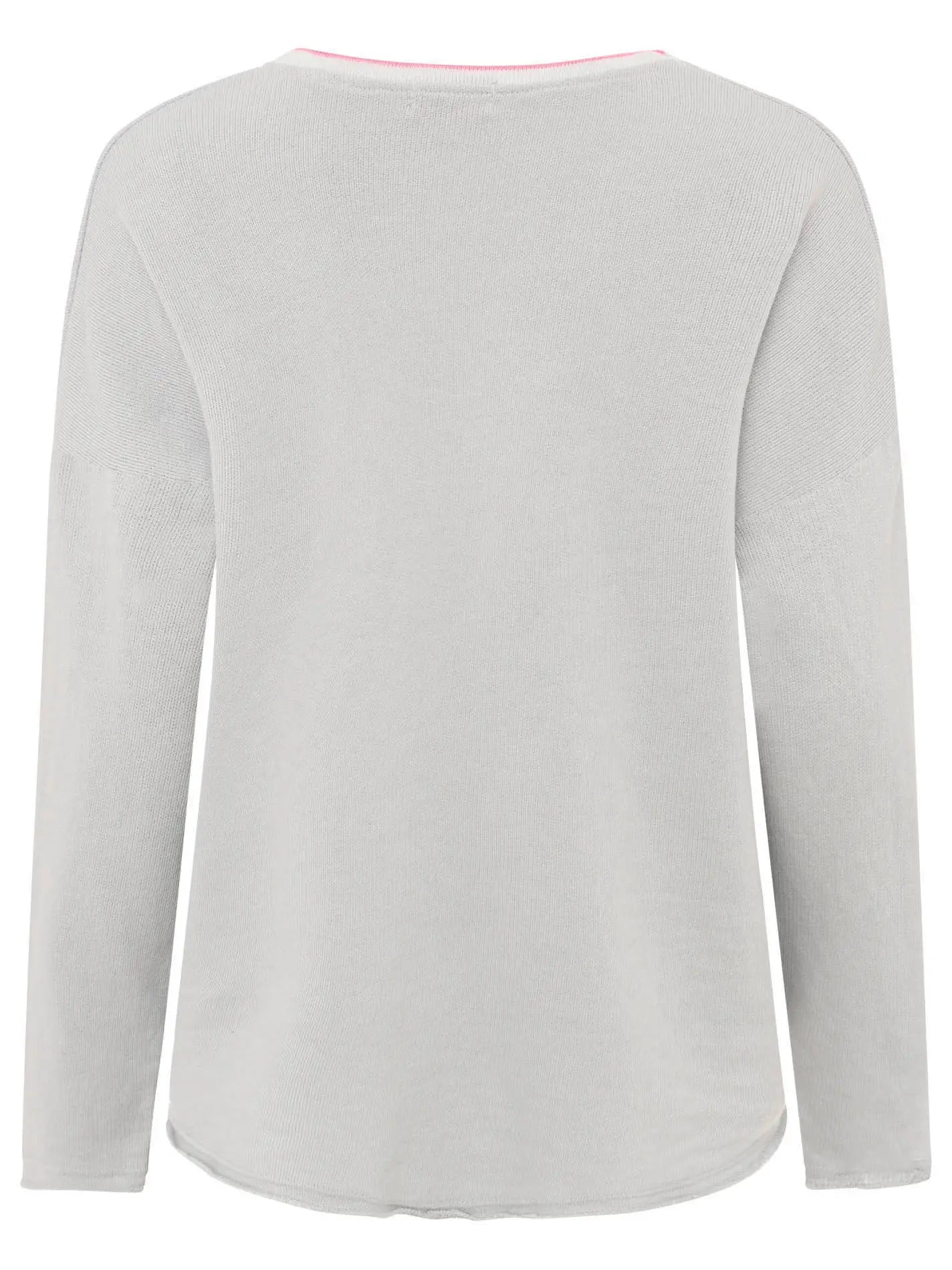 Sweat Pullover Neonkante "Positive Mind" Grau
