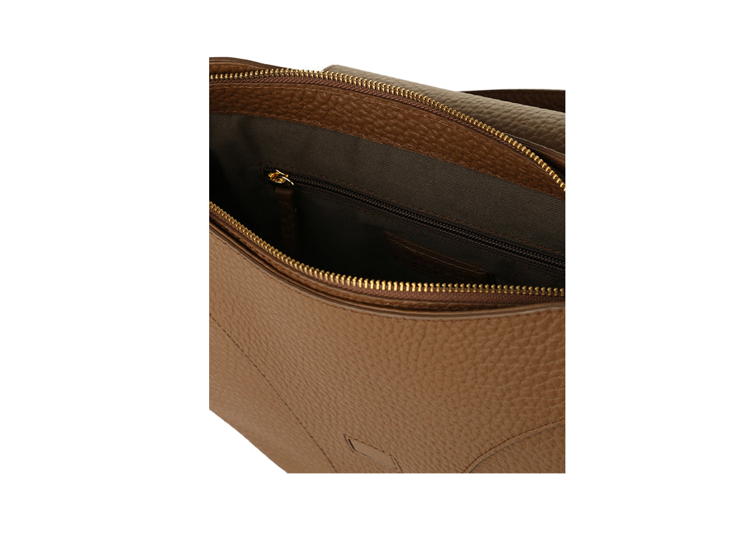 Beth Schultertasche Caramel aus Leder