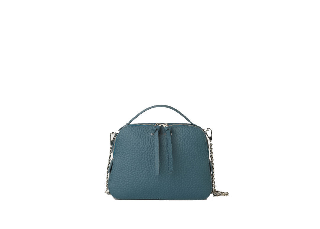 Mini Bag Umhängetasche Blau aus Leder