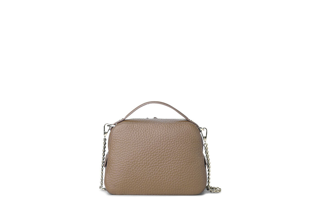 Mini Bag Umhängetasche Taupe aus Leder