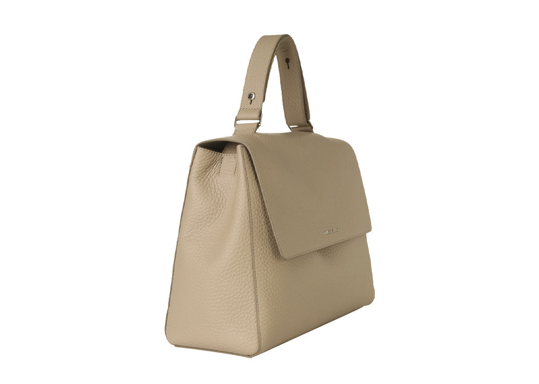 Sveva Schultertasche Beige aus Leder