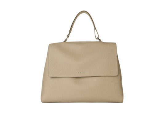 Sveva Schultertasche Beige aus Leder