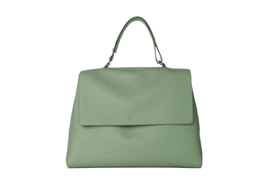 Sveva Schultertasche Salbei aus Leder
