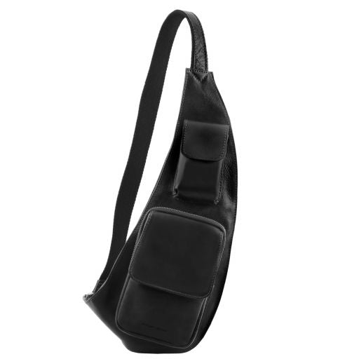 Brusttasche aus Leder Schwarz